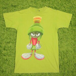 Vintage Looney Tunes Marvin Martian Graphic T-shirt Green Color